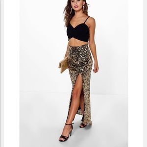 BOOHOO maxi sequin skirt